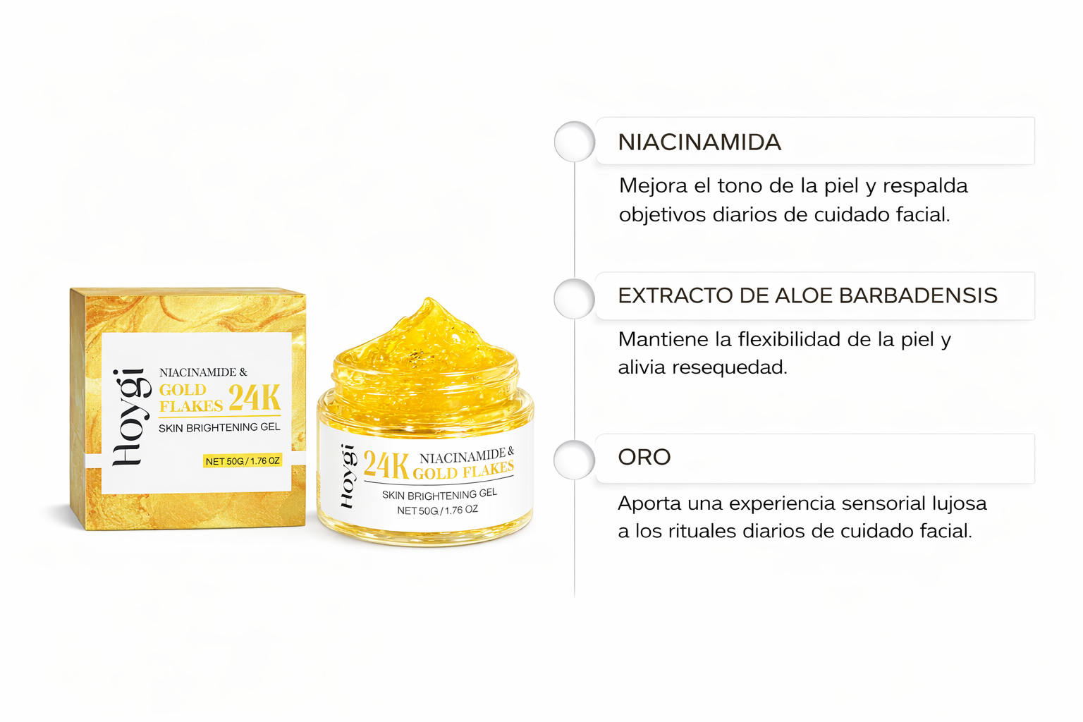 Gel Iluminador con Copos de Oro 24K y Niacinamida