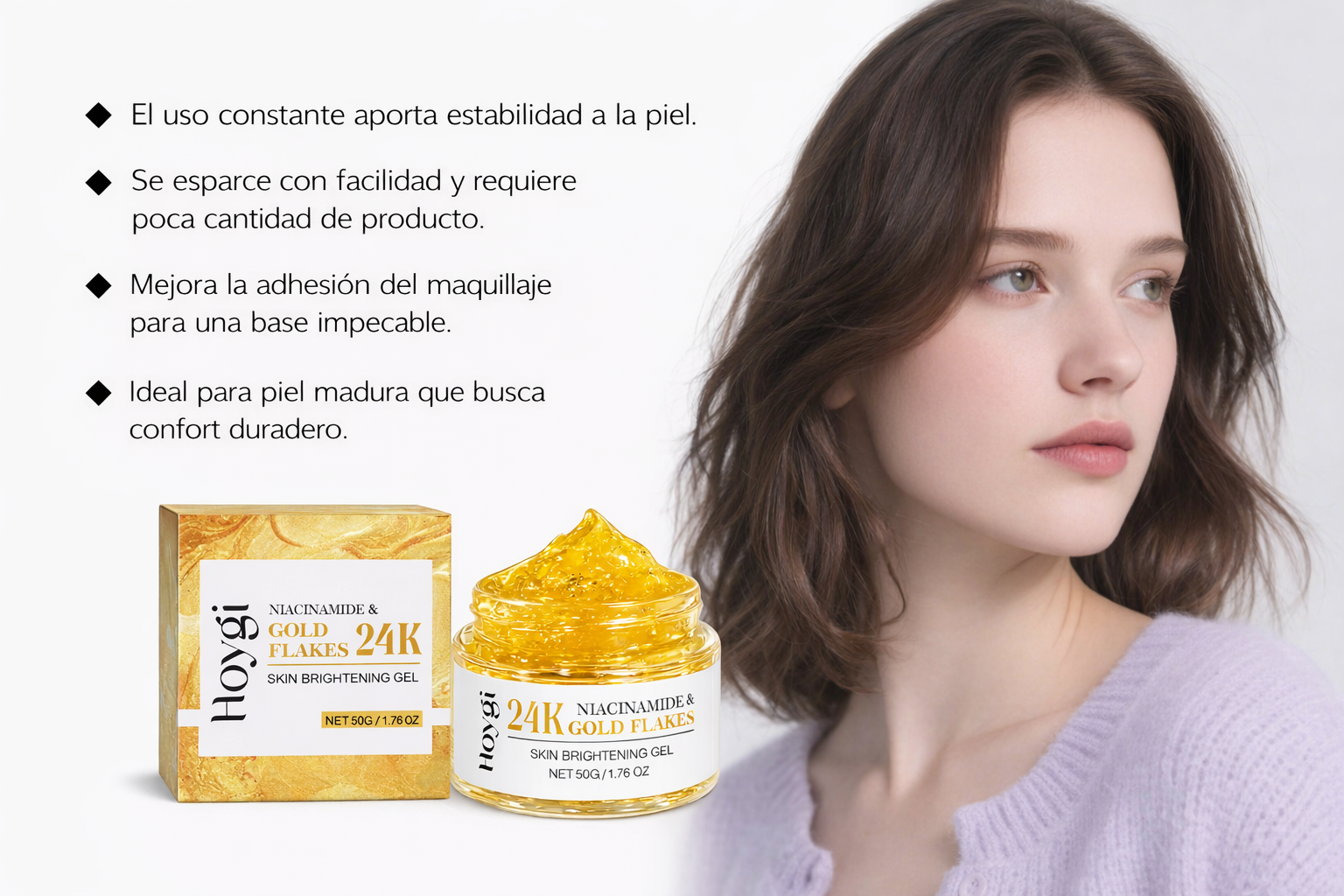 Gel Iluminador con Copos de Oro 24K y Niacinamida