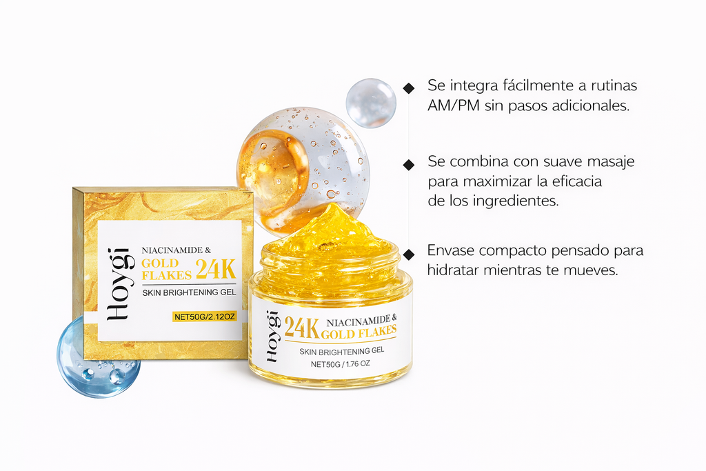 Gel Iluminador con Copos de Oro 24K y Niacinamida
